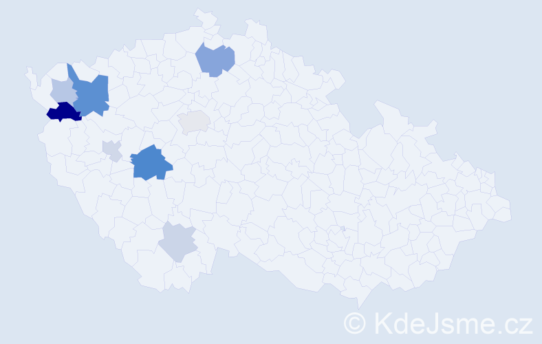 Příjmení: 'Hochmut', počet výskytů 18 v celé ČR