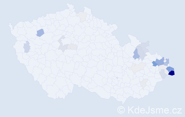 Příjmení: 'Bulava', počet výskytů 104 v celé ČR