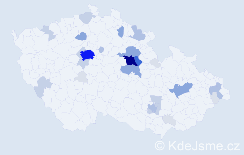 Příjmení: 'Mandysová', počet výskytů 107 v celé ČR