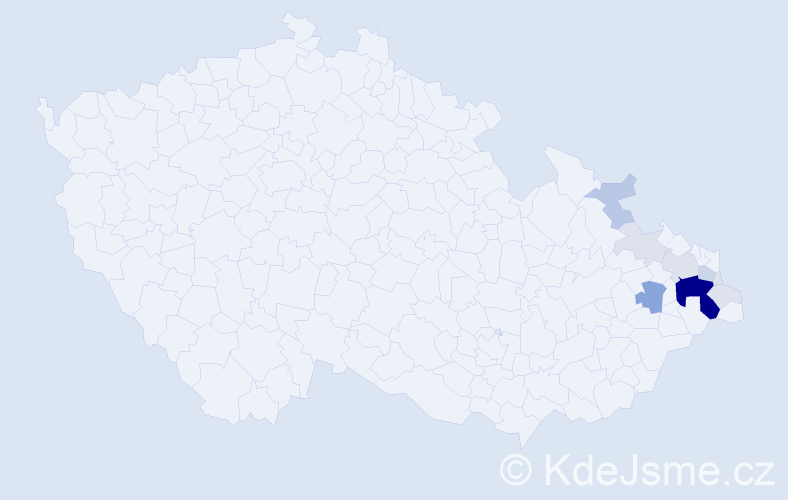 Příjmení: 'Čuboková', počet výskytů 42 v celé ČR