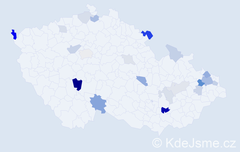 Příjmení: 'Lazor', počet výskytů 47 v celé ČR