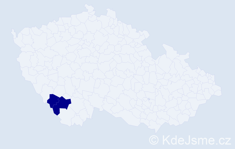 Příjmení: 'Mounová', počet výskytů 6 v celé ČR