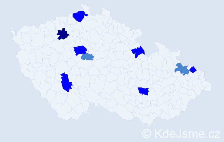 Příjmení: 'Grobárová', počet výskytů 17 v celé ČR