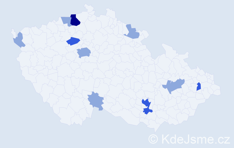 Příjmení: 'Matzková', počet výskytů 23 v celé ČR