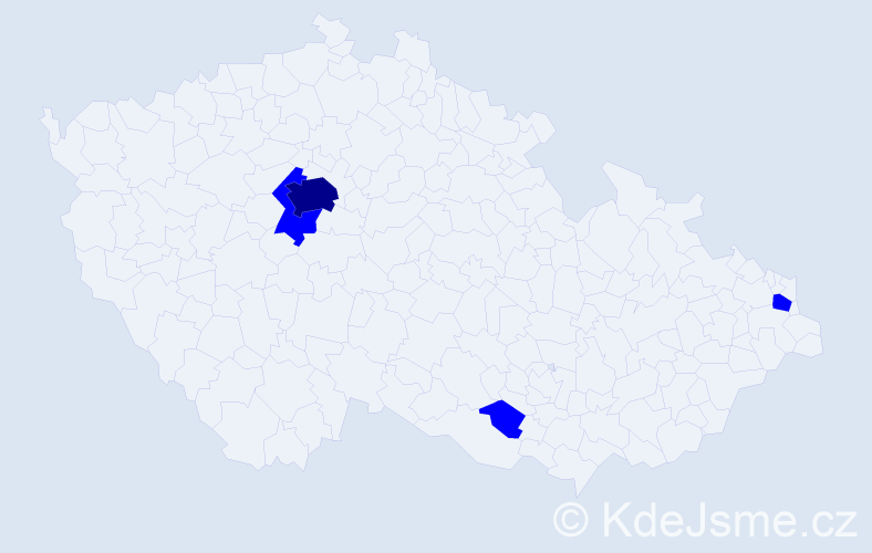 Příjmení: 'Kunay', počet výskytů 5 v celé ČR