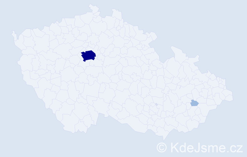 Příjmení: 'Burdian', počet výskytů 5 v celé ČR