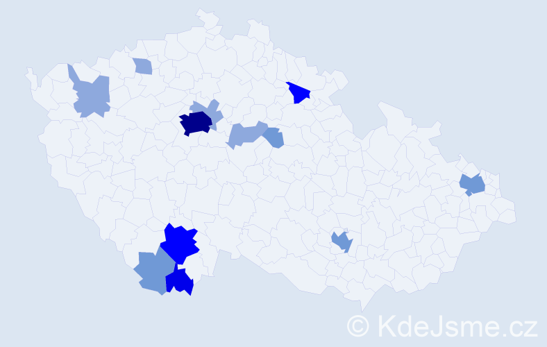 Příjmení: 'Tröster', počet výskytů 31 v celé ČR