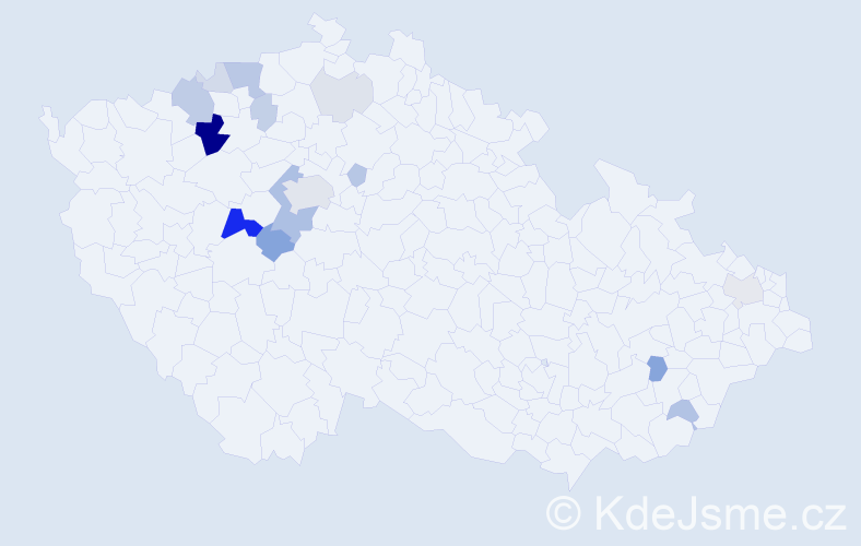 Příjmení: 'Chot', počet výskytů 51 v celé ČR