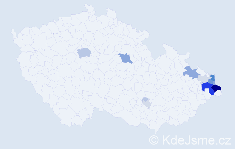 Příjmení: 'Kokotek', počet výskytů 62 v celé ČR