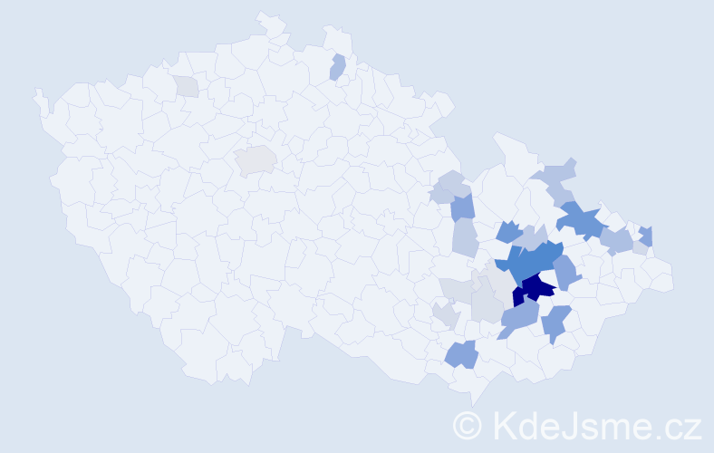 Příjmení: 'Skácelík', počet výskytů 128 v celé ČR