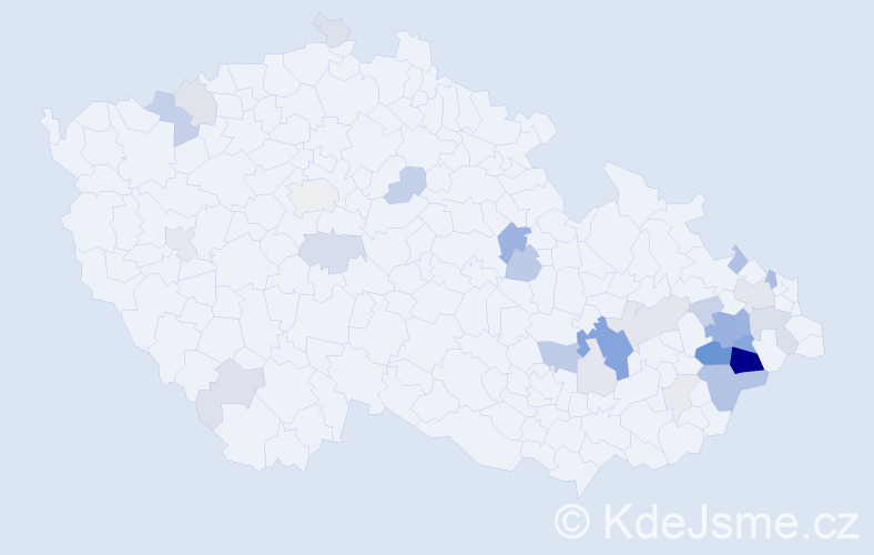 Příjmení: 'Frňka', počet výskytů 114 v celé ČR