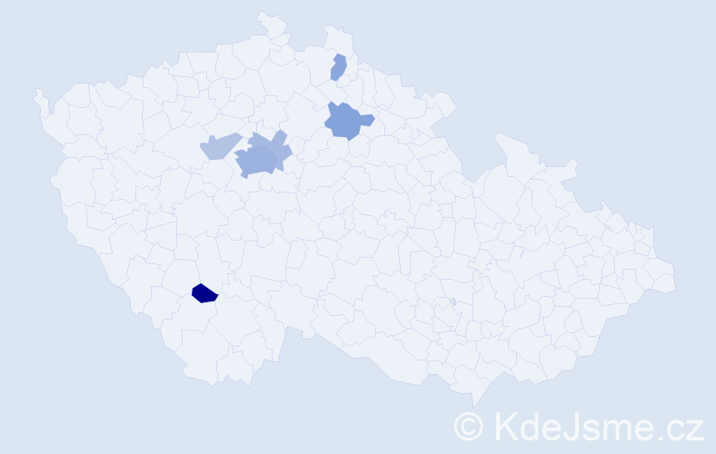 Příjmení: 'Vasylkiv', počet výskytů 15 v celé ČR