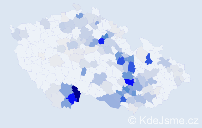 Příjmení: 'Plchová', počet výskytů 537 v celé ČR