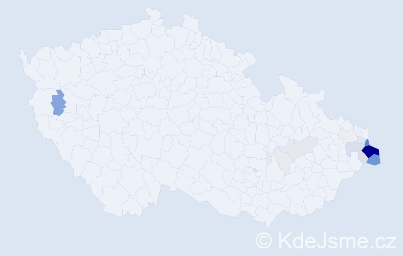 Příjmení: 'Wantuloková', počet výskytů 69 v celé ČR
