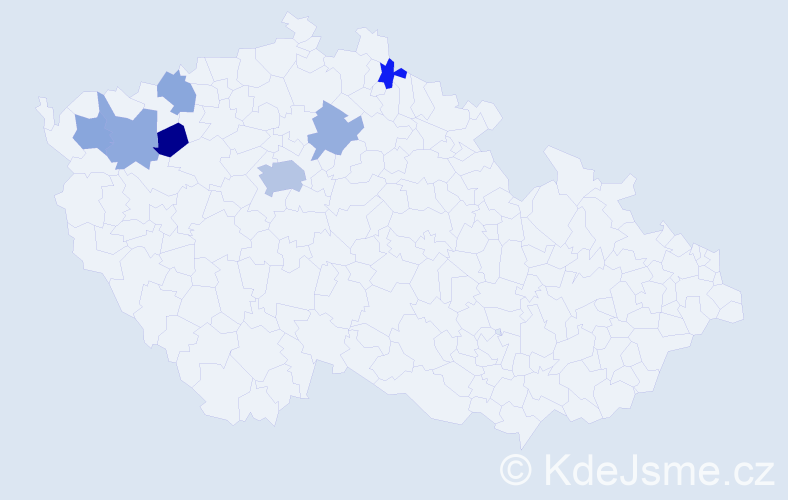Příjmení: 'Kubričan', počet výskytů 11 v celé ČR