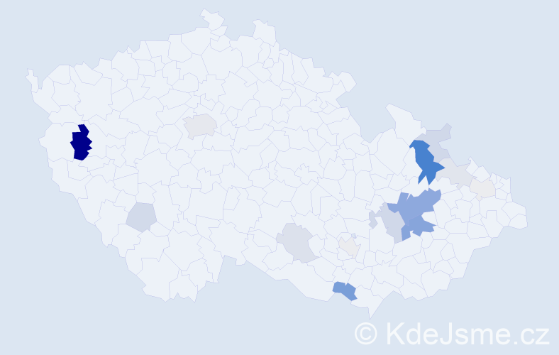 Příjmení: 'Bocan', počet výskytů 42 v celé ČR
