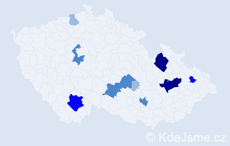 Příjmení: 'Henzelová', počet výskytů 26 v celé ČR