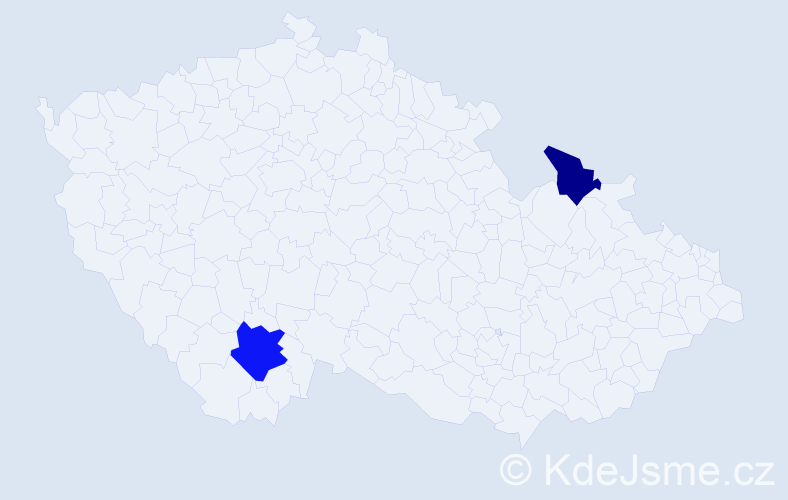 Příjmení: 'Bulán', počet výskytů 3 v celé ČR