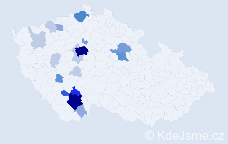 Příjmení: 'Trendová', počet výskytů 61 v celé ČR