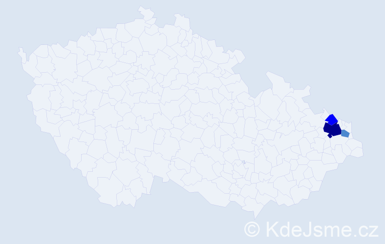 Příjmení: 'Kotterba', počet výskytů 9 v celé ČR