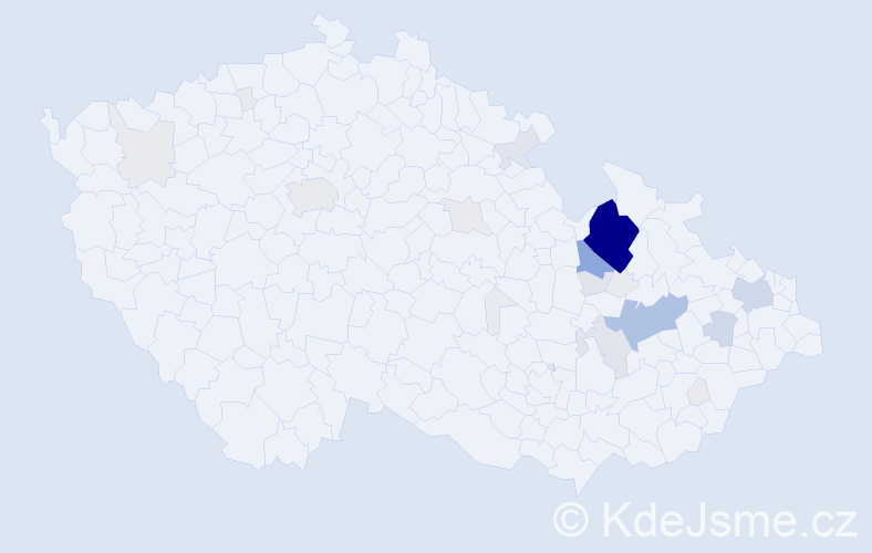 Příjmení: 'Cikryt', počet výskytů 104 v celé ČR