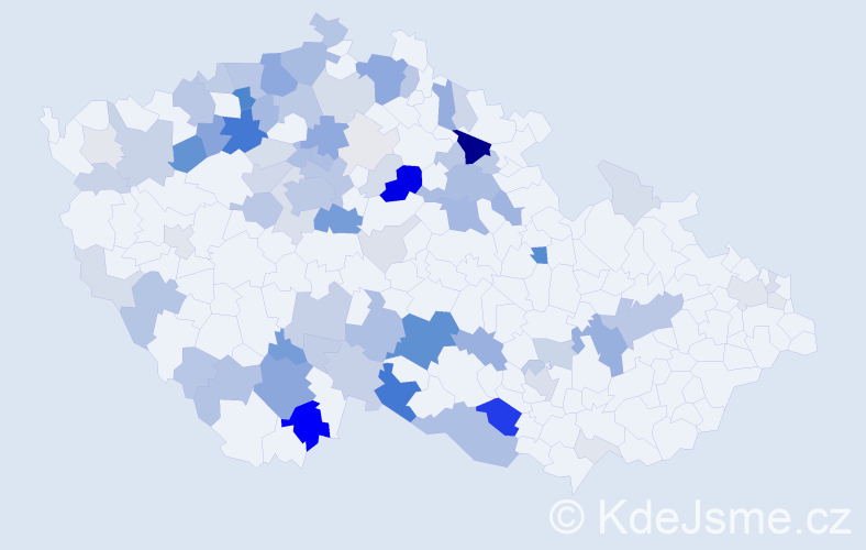 Příjmení: 'Krebs', počet výskytů 292 v celé ČR