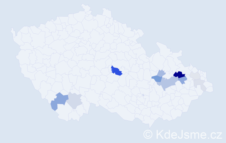 Příjmení: 'Leherová', počet výskytů 23 v celé ČR