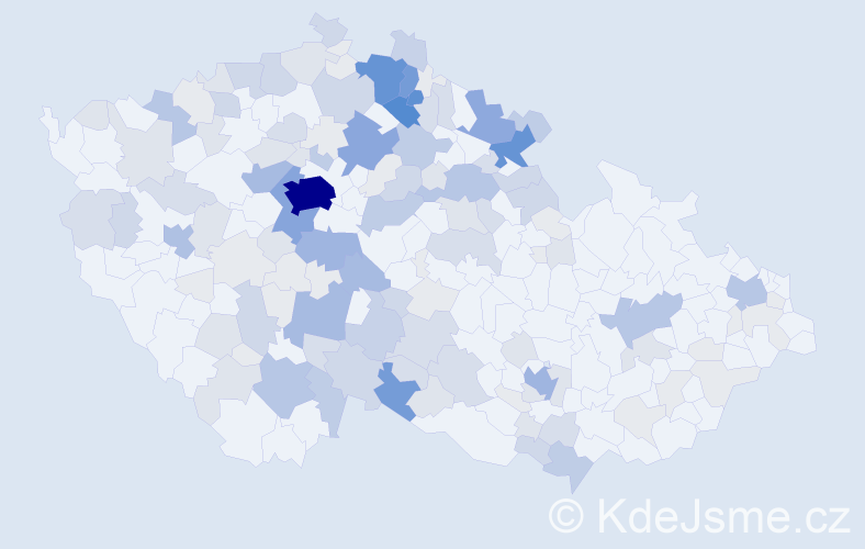 Příjmení: 'Cvrčková', počet výskytů 525 v celé ČR