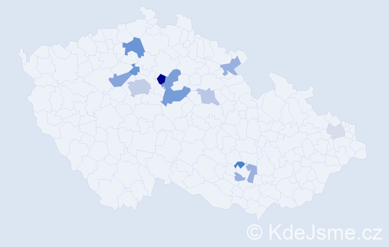 Příjmení: 'Kozlovskyy', počet výskytů 21 v celé ČR
