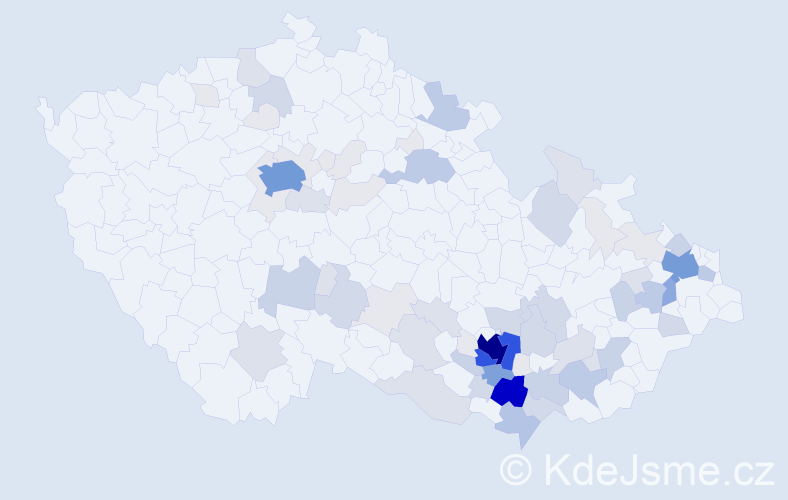 Příjmení: 'Mrkvicová', počet výskytů 293 v celé ČR