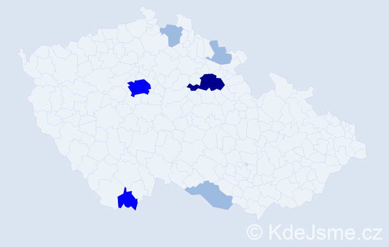 Příjmení: 'Mardar', počet výskytů 13 v celé ČR
