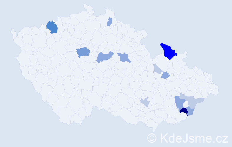 Příjmení: 'Latináková', počet výskytů 44 v celé ČR