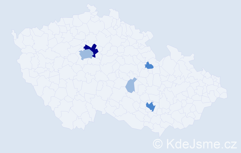 Příjmení: 'Teš', počet výskytů 10 v celé ČR