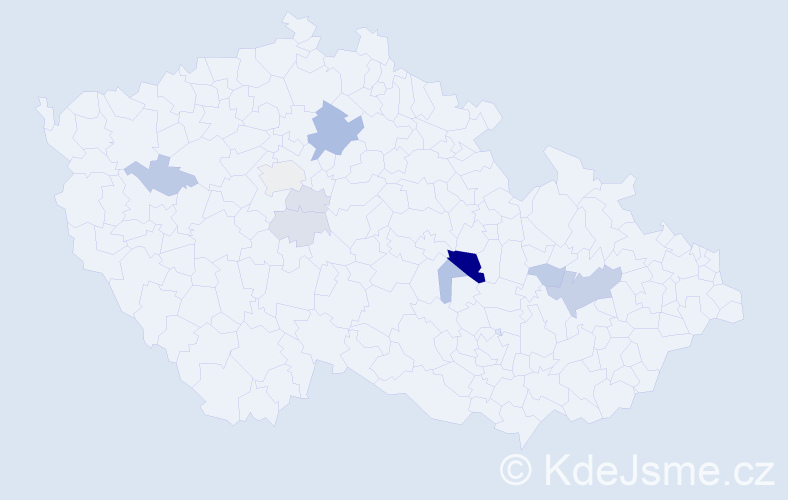 Příjmení: 'Pajkr', počet výskytů 24 v celé ČR
