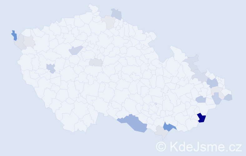 Příjmení: 'Fučková', počet výskytů 61 v celé ČR