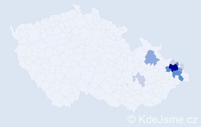 Příjmení: 'Ptašková', počet výskytů 37 v celé ČR
