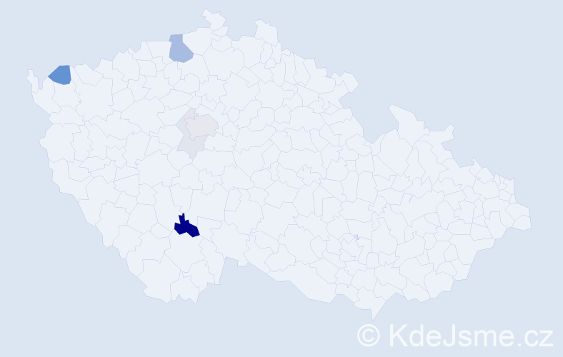 Příjmení: 'Šebeš', počet výskytů 18 v celé ČR