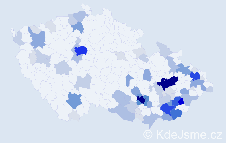 Příjmení: 'Halová', počet výskytů 281 v celé ČR