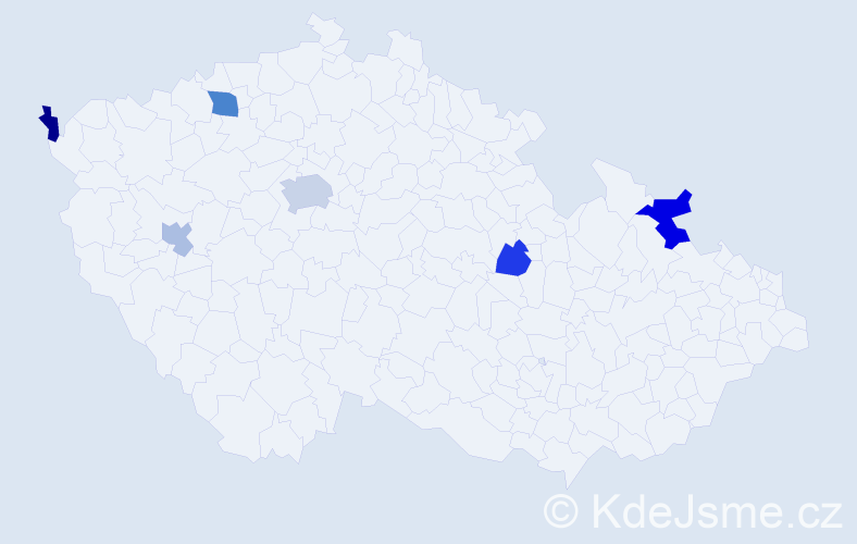 Příjmení: 'Abramovič', počet výskytů 10 v celé ČR