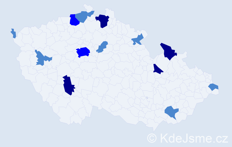 Příjmení: 'Basarabová', počet výskytů 24 v celé ČR