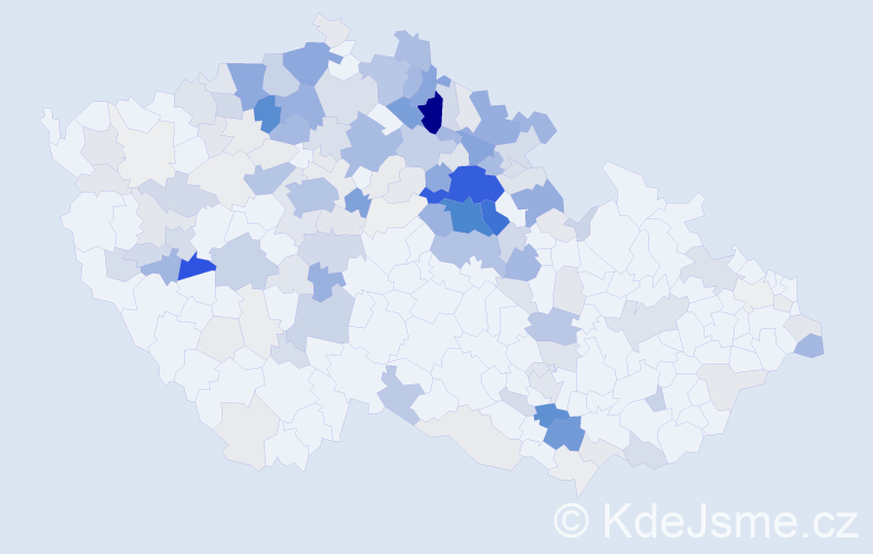 Příjmení: 'Bažant', počet výskytů 820 v celé ČR