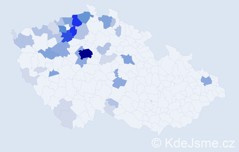 Příjmení: 'Pova', počet výskytů 127 v celé ČR