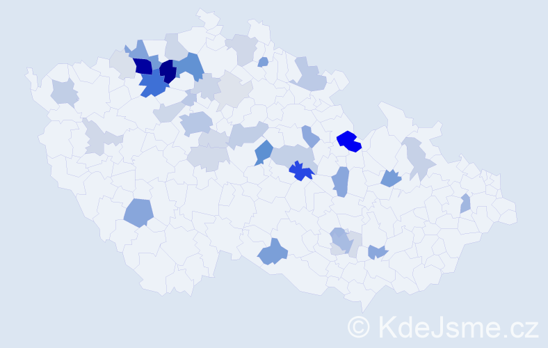 Příjmení: 'Hauf', počet výskytů 132 v celé ČR
