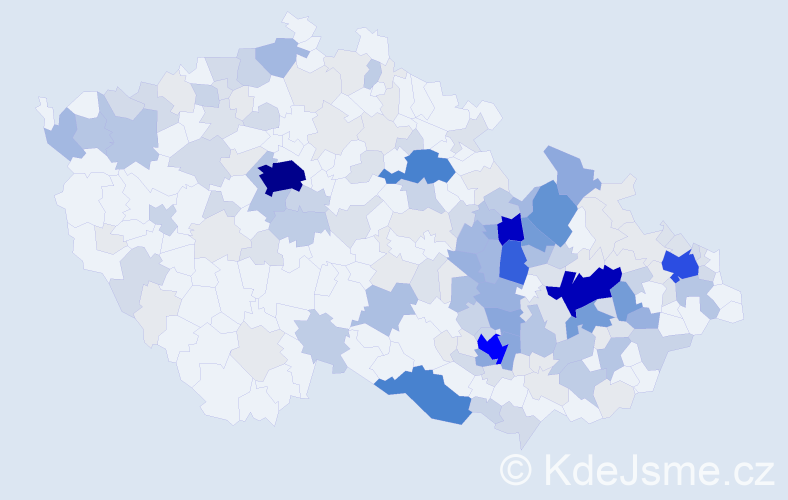 Příjmení: 'Heger', počet výskytů 715 v celé ČR