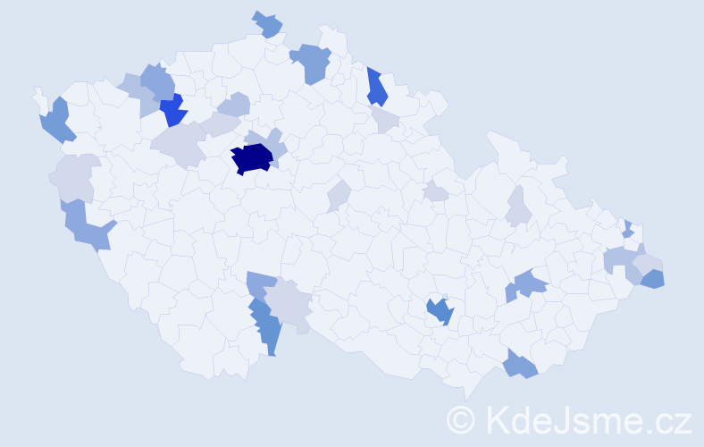 Příjmení: 'Holič', počet výskytů 105 v celé ČR