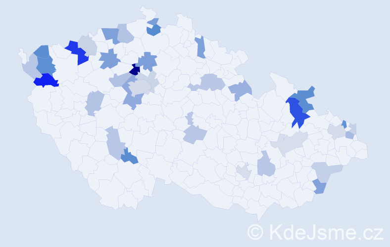 Příjmení: 'Orgoníková', počet výskytů 75 v celé ČR