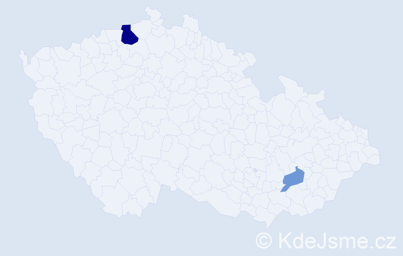 Příjmení: 'Bivalec', počet výskytů 5 v celé ČR