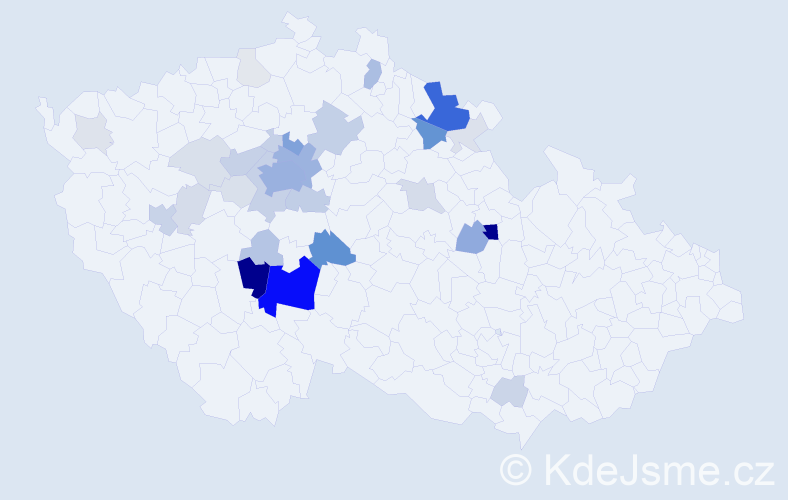 Příjmení: 'Vostřák', počet výskytů 141 v celé ČR