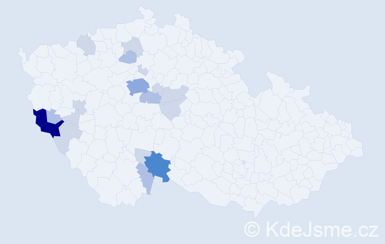 Příjmení: 'Landkammerová', počet výskytů 43 v celé ČR