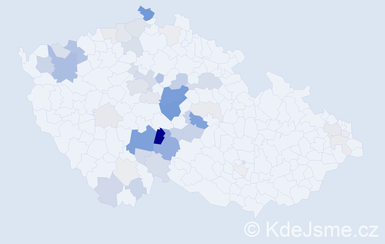 Příjmení: 'Kubera', počet výskytů 141 v celé ČR